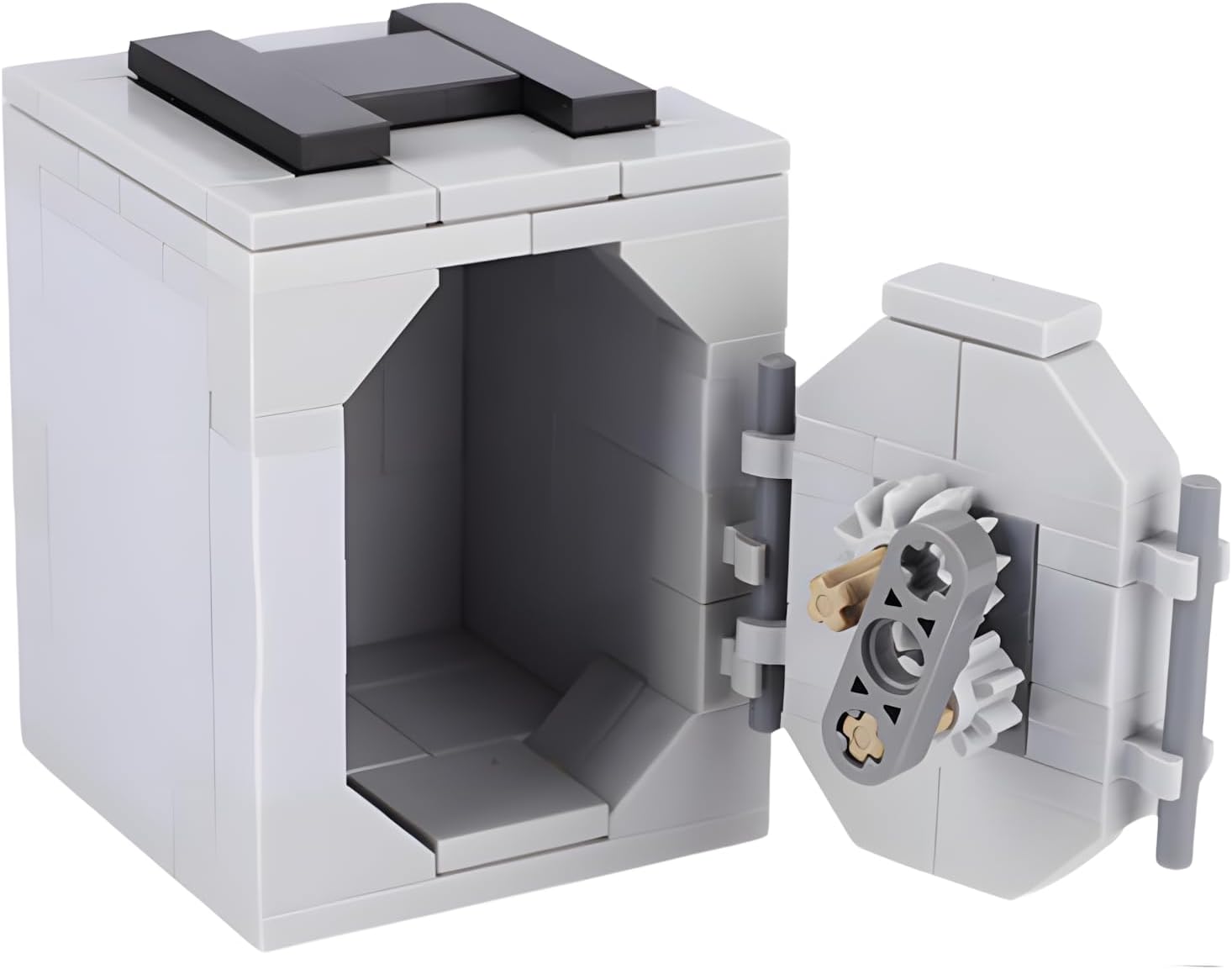 Safe Locker Building Blocks Set, Heavy Soild Layer Safe Store Rare Treasure Accessories Money, Compatible with LEGO City Bank Series, Gems Diamonds, Gold Silver Bars, Crystals, Bill Bricks