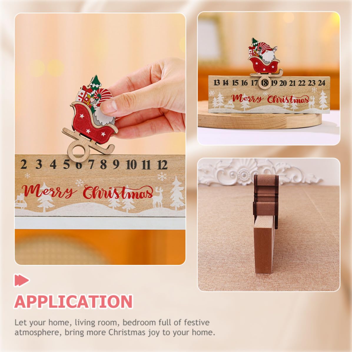 BESPORTBLE 5 Pezzi Calendario Dell’avvento in Legno per Natale,