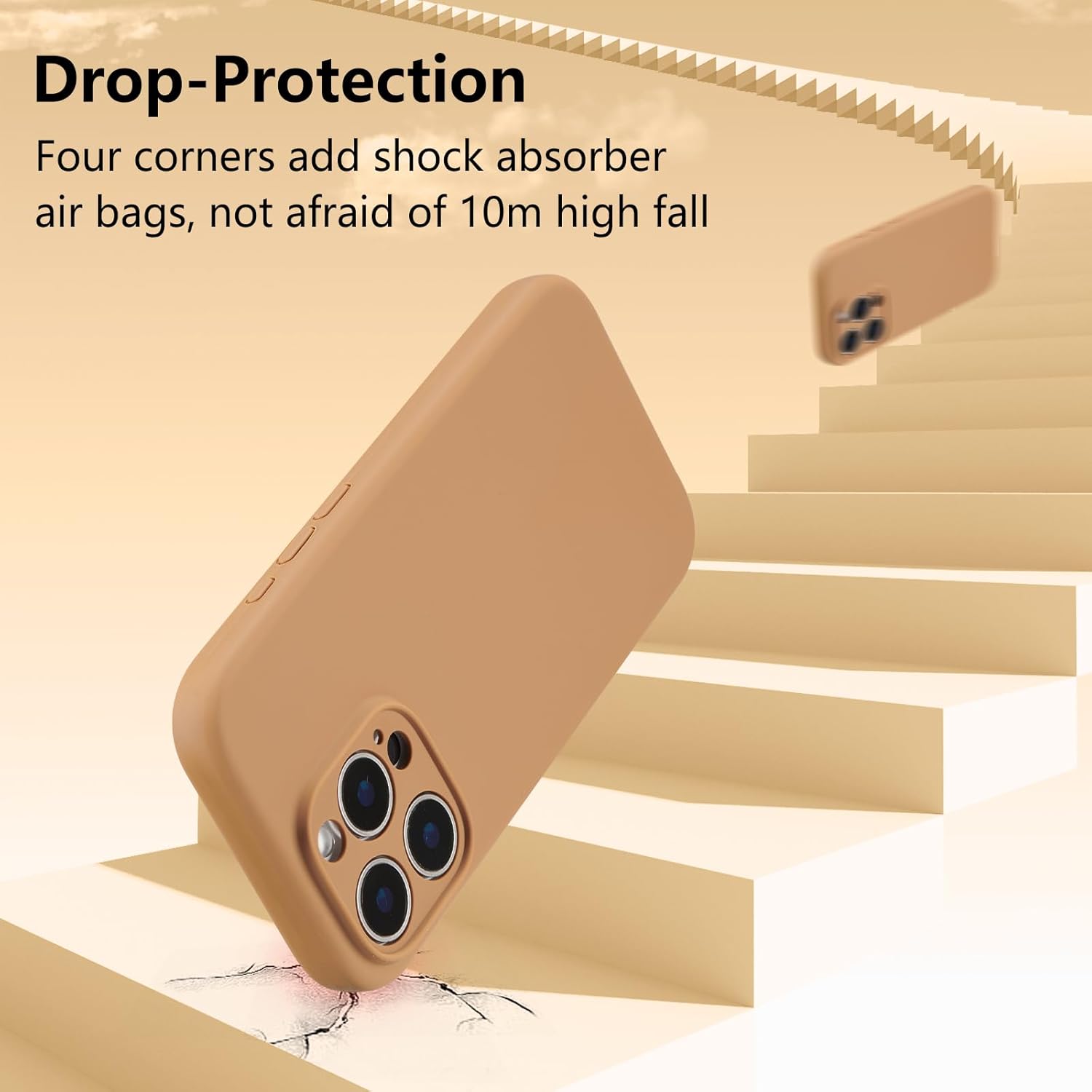 for iPhone 16 Pro Max Case Silicone,with [Full Camera Protection][Soft Anti-Scratch Microfiber Lining],Liquid Silicone Ultra Slim Shockproof Phone Case for Men Women Girls-Caramel - Image 5