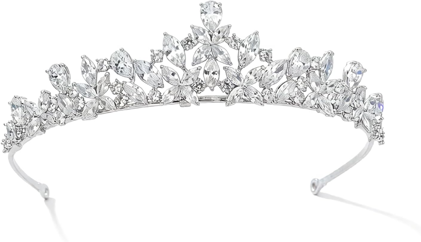 Cubic Zirconia CZ Wedding Bride Crown Tiara Headband Hair Jewelry Accessories HG0056