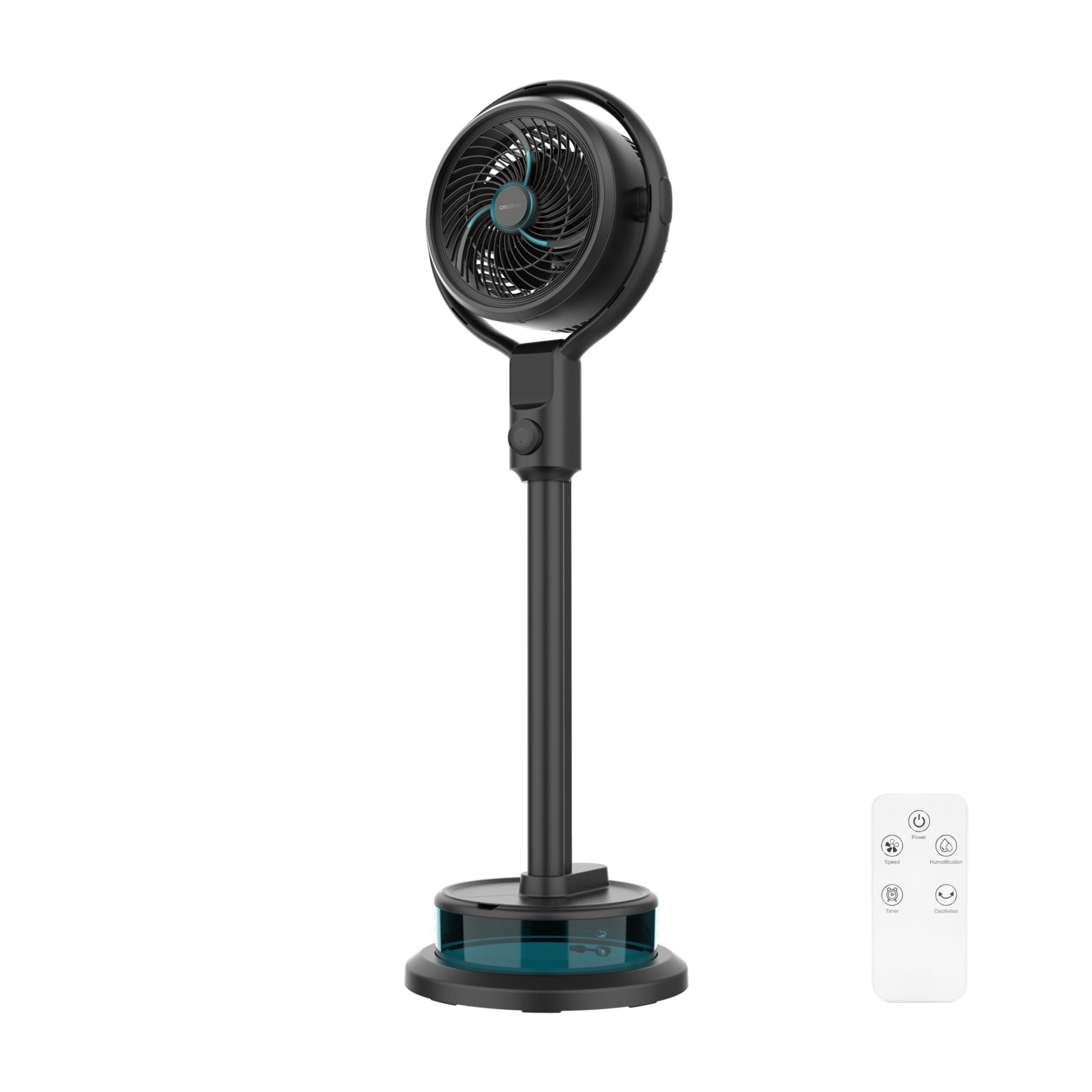 Cecotec Ventilatore Nebulizzatore a Piantana EnergySilence 390 Freshessence Ace. 50W, 1,65L, Telecomando, 8 Velocità, Oscillazione Automatica, Display Touch LED, Timer, Sollievo Immediato