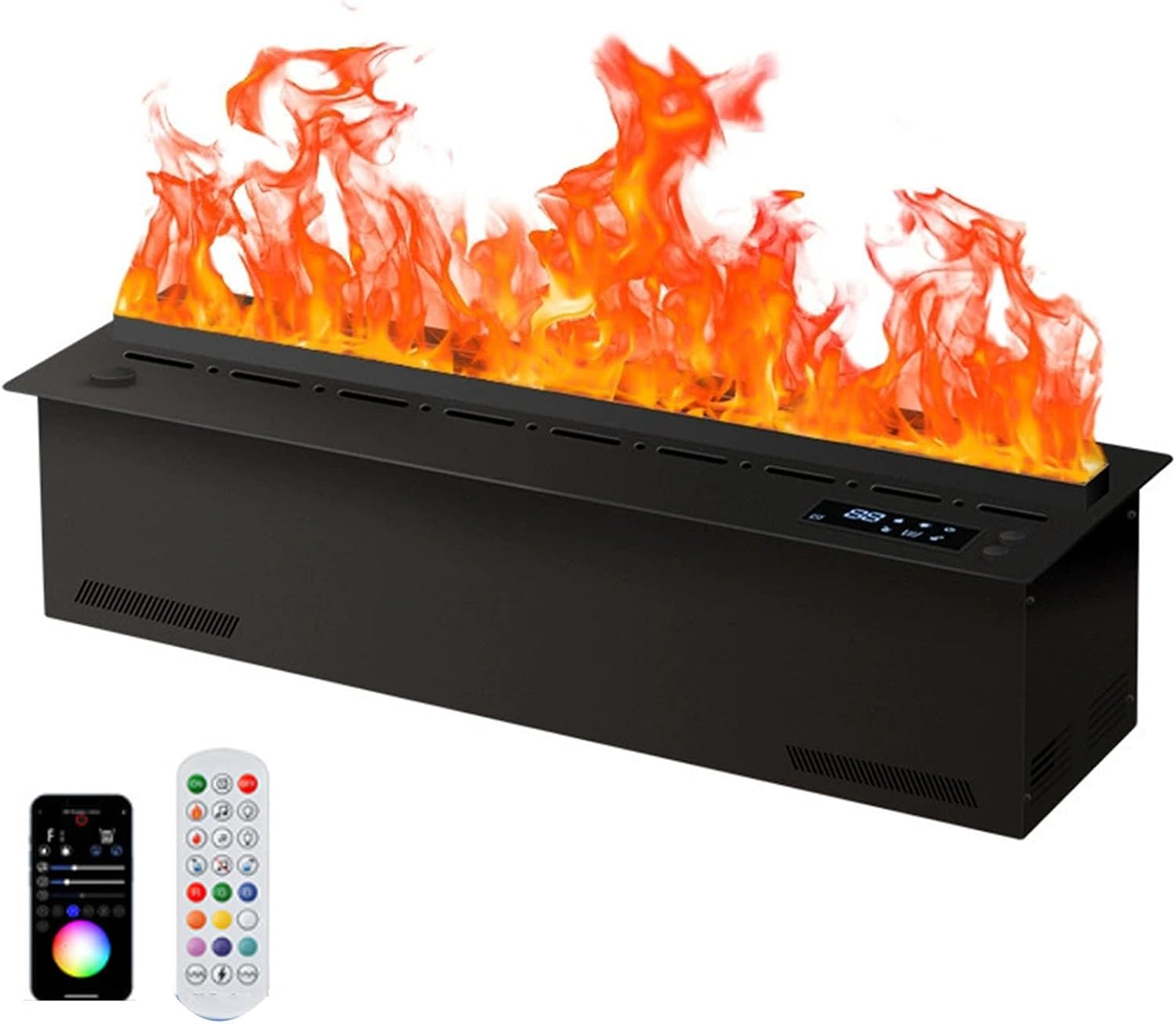 3D蒸気炎、タッチ/アプリ/リモコン、タイマー、家庭の雰囲気のための埋め込み設置を備えた電気暖炉