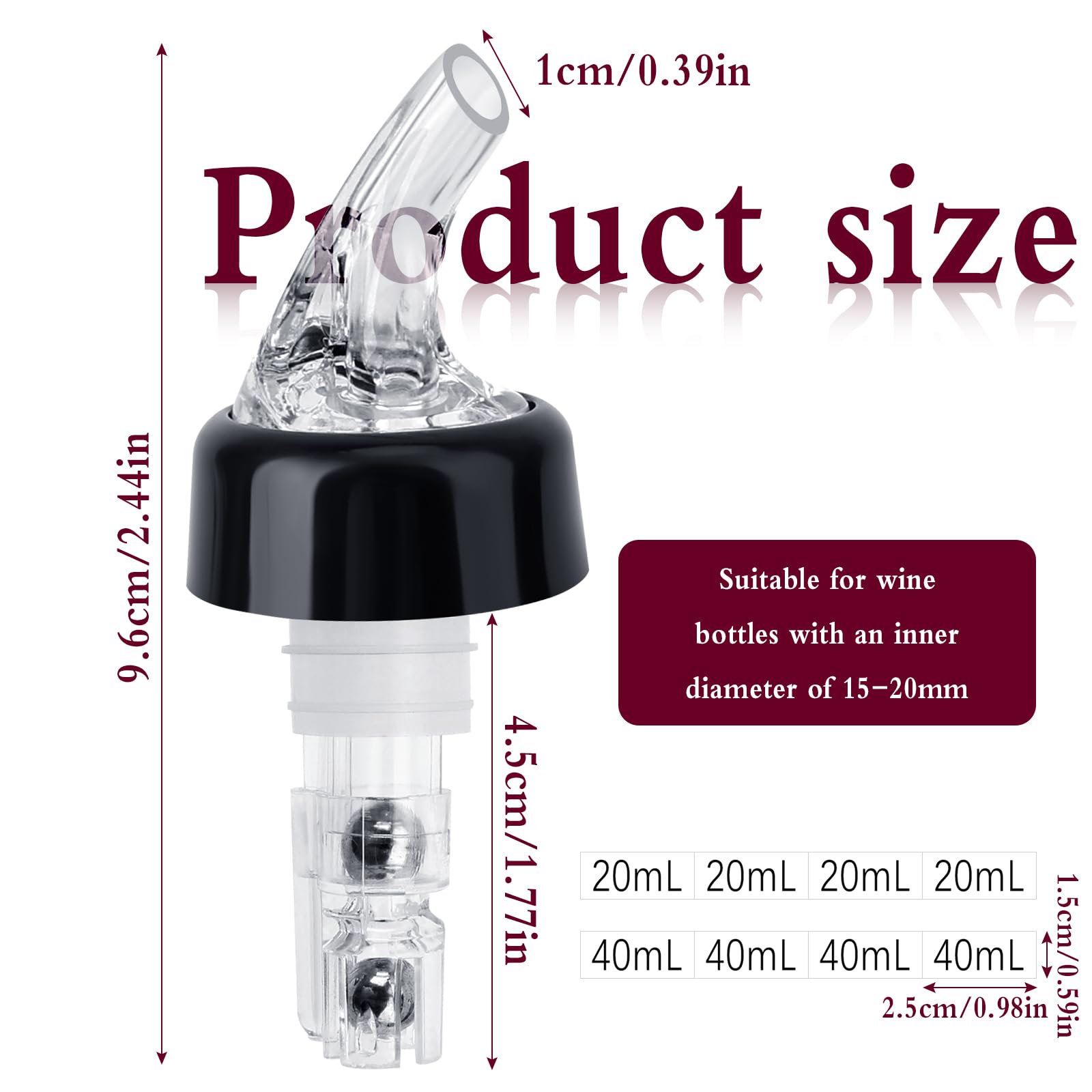 Lot De 2 Distributeurs Alcool Mesurés - 25 Ml Pour Bar, Vin