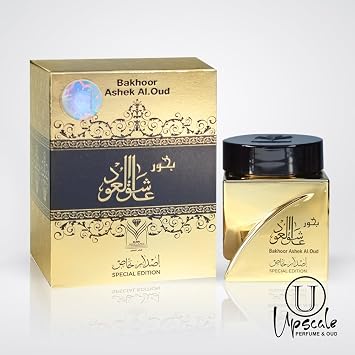 Upscale Perfume & Oud co.Incense Bakhoor Ashek Al Oud Special Edition - 30G of Authentic Arabic Wood Chip Aroma Lasts All Day Long - Perfect for Prayer, Namaaz, Ceremony, Meditation