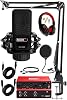 Midex Functional Package-1 Studio Equipment Microphone 4 Output Sound Card Full Set