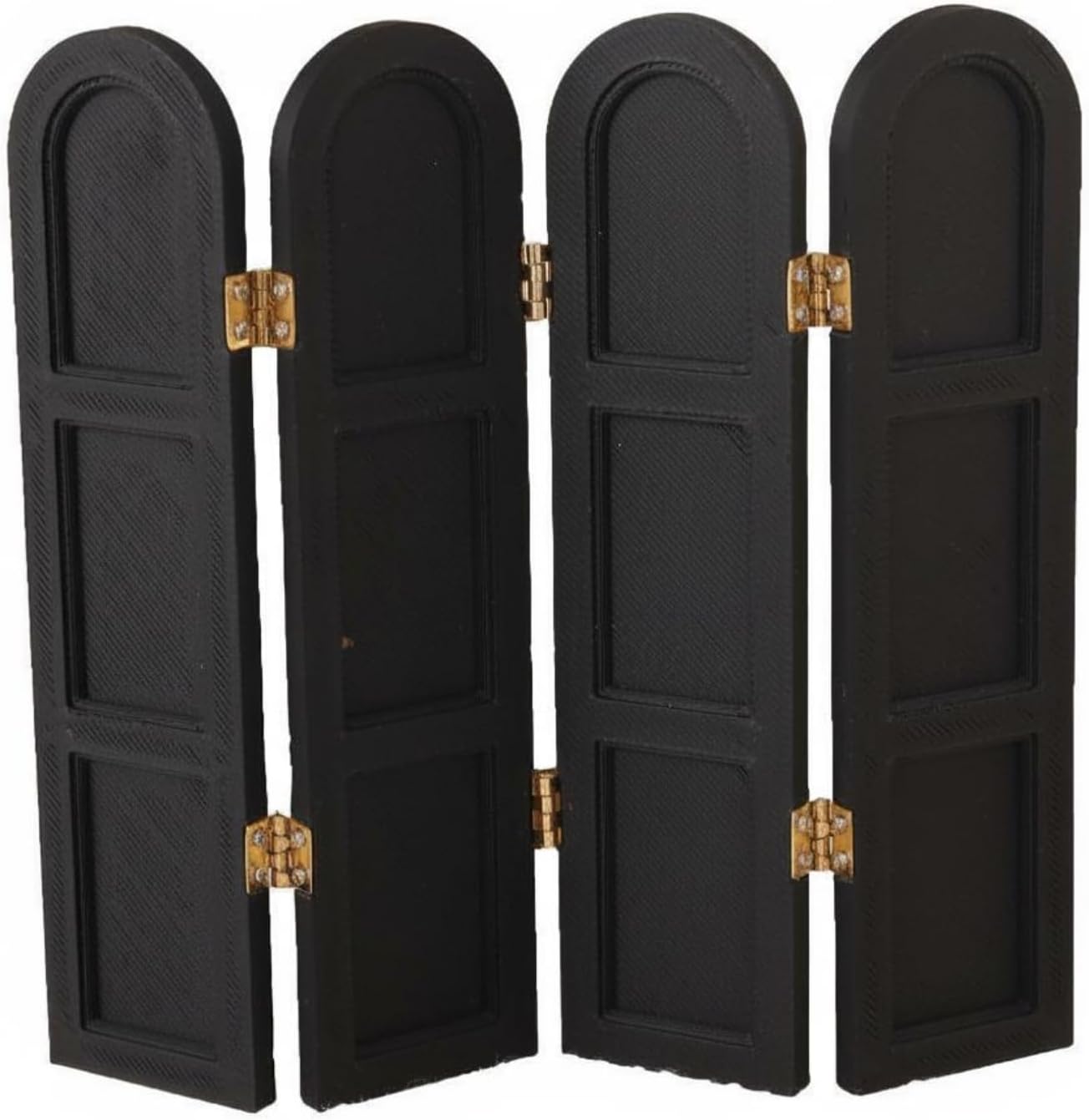Almencla Miniature Folding Screen Dollhouse Divider Folding Partition Multi Movable Room Separator Linked Design Suitable for DIY Collector Kids Play Areas, Black