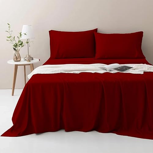 Miniatura 10 de Briarwood Home - Juego de sábanas en tejido de jersey, 4 piezas de 100% algodón, juego de cama de lujo transpirable, sábana bajera alta y de ajuste