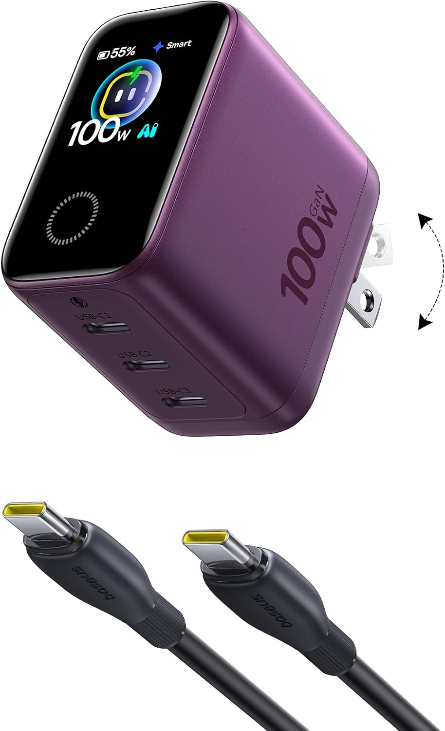 Baseus PicoGo Pro AH22 100W USB C Charger Fast Charging with Smart Display