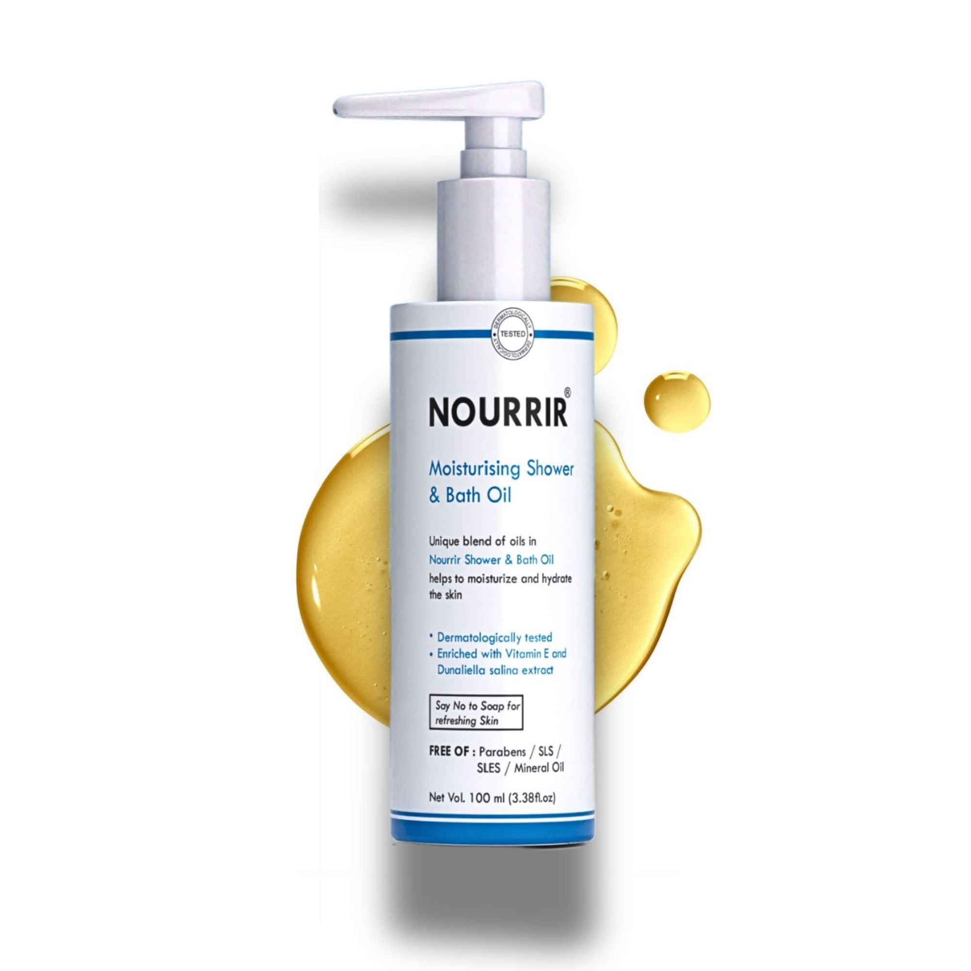 NOURRIR Hyper Moisturizing Shower & Bath Oil, All Skin Types| Dunaliella Salina & Vitamin E. (100 ML)-image-24