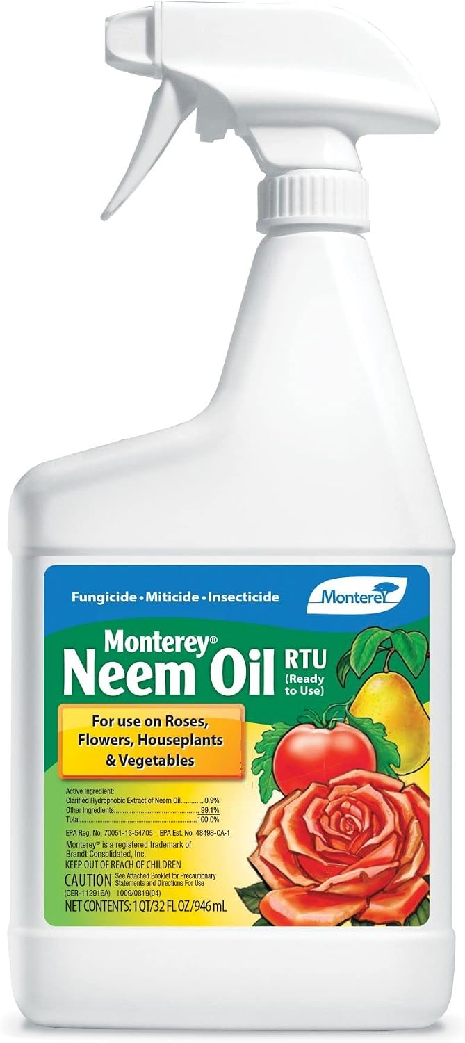 Monterey LG 6148 Neem Oil Ready-To-Use Insecticide, Miticide, & Fungicide, 32 oz