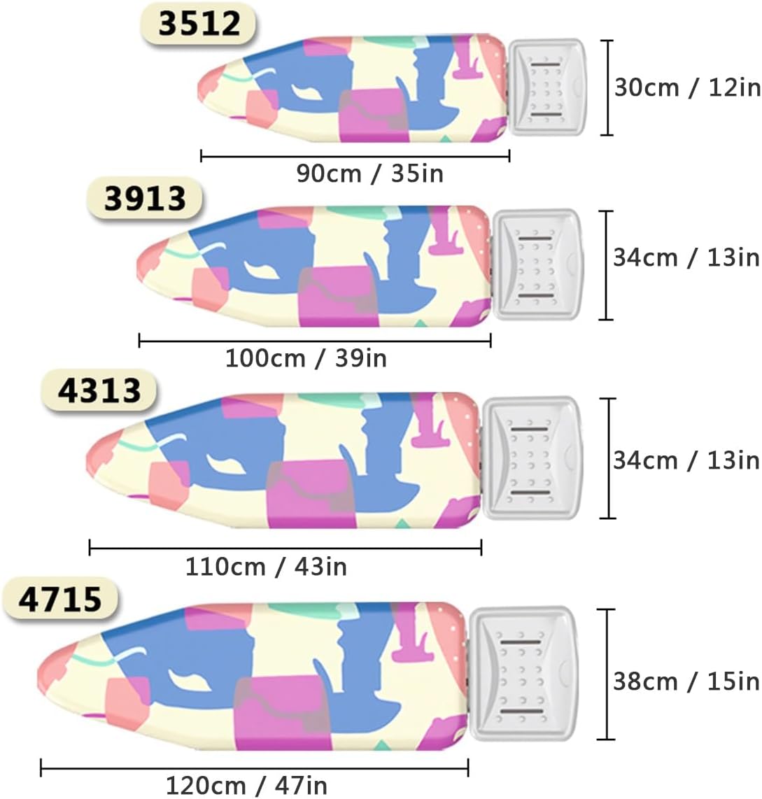 Ironing Board Cover and Pad with 2X Padding, Lightweight Table Top Ironing Board Cover, Multiple Patterns Available