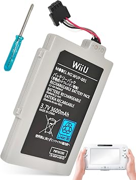 for Wii U Gamepad Battery Replacement - Compatible with Nintendo Wiiu Game Pad WUP-012 WUP-010 Gameplay Controller Battery Pack 3600mah