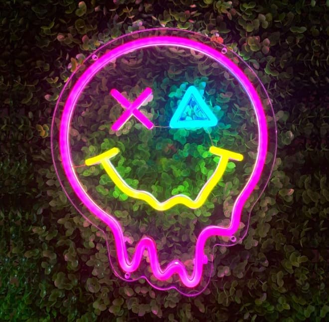 SG PRINT Smiley Face Neon Sign Funny Pink Neon Signs for Bedroom Wall Decor Led Sign Gift for Kids-image-21