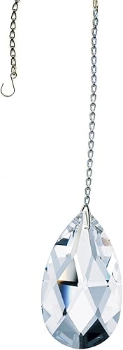 CrystalPlace - Adorno de cristal colgante de lágrima transparente de Swarovski de 2 pulgadas, decoración para fiestas, bodas, Cristal