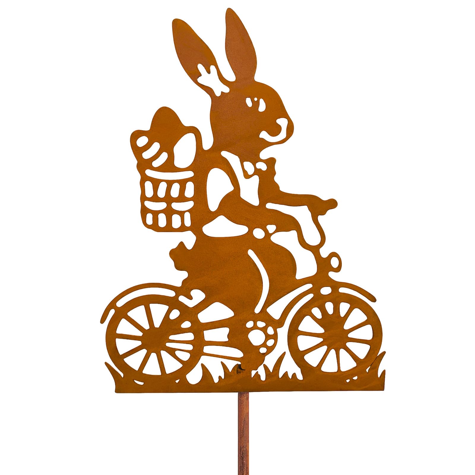 Easter Bunny Decorative Garden Stake Easter Decoration Outdoor Garden Decoration Rust Easter Bunny Decoration Garden Weatherproof Rust Metal Rabbit Easter Decoration Spring Decoration Outdoor Rabbit