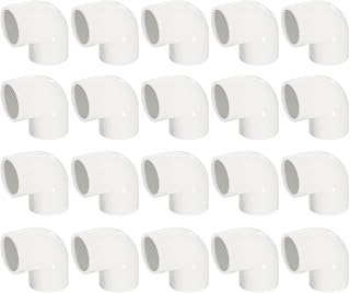 3/4 Inch PVC 90 Degree Elbow Fittings, Fits 1.050" OD SCH40 Pipe, 20 Pack