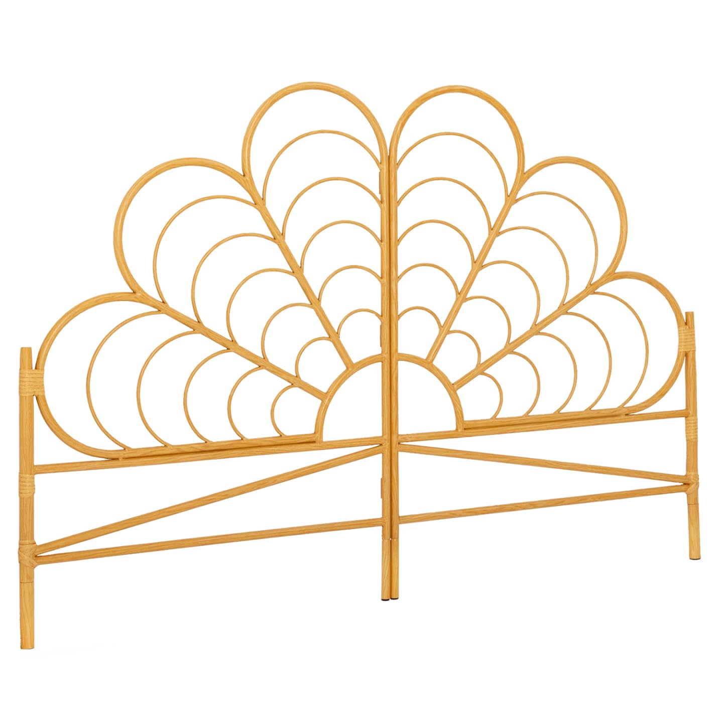 IDMarket - Tête de lit sur Pied Ivy 160 cm Effet rotin en Forme de Fleur