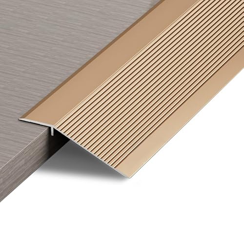 Aluminum Floor Transition Strip Door Bar,Metal Floor Bar for Doorways Threshold Ramp Tile Laminate Planks,Bridge The Height Between 10-35mm(Copper Gold,0.9m × 10cm)