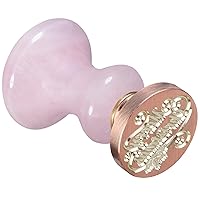 Vista 9 de Amogeeli Sello de cera de cuarzo rosa, mango de sello clásico de cristal con cabezal de sello de cobre extraíble para manualidades, sobre