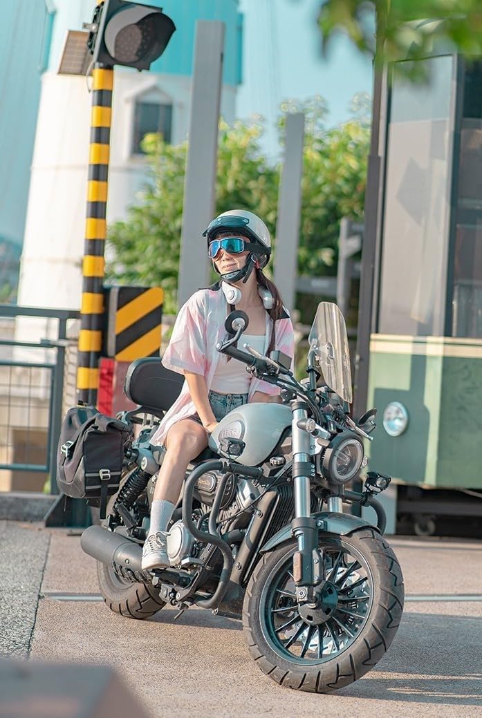 Kask motocyklowy retro, kask motocyklowy dla mężczyzn i kobiet, kask retro w stylu niemieckim, kask motocyklowy dla dorosłych, dopuszczony przez ECE kask motocyklowy w stylu vintage, rozm. S, 52-53 cm