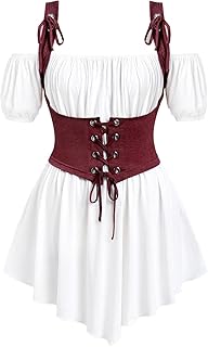 Rosegal Women Plus Size Gothic Off The Shoulder Top Medieval Renaissance Corset Shirt Top - Buy now