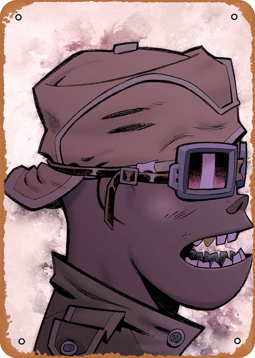 EICOCO Bands Gorillaz Plaque Poster Metal Tin Sign 8" x 12" Vintage Retro Wall Decor