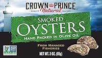 Vista 4 de Crown Prince Ostras ahumadas naturales en aceite de oliva puro, latas de 3 onzas (paquete de 18)