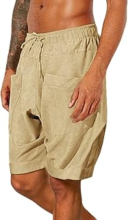 LindoMaker Shorts for Men Elasticated Waist Summer Shorts Plus Size Travel Shorts Quick Dry Running Shorts