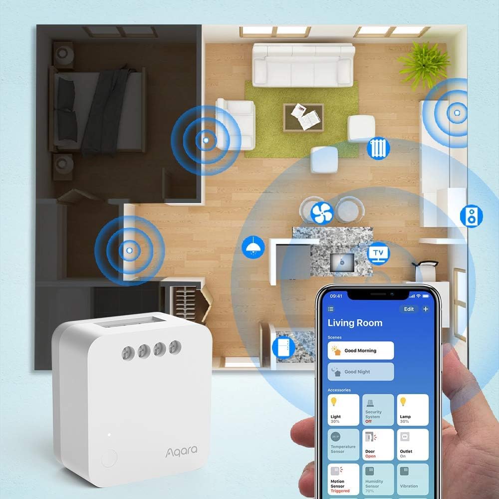 Aqara Module interrupteur simple T1 (sans conducteur neutre) (HomeKit) Blanc