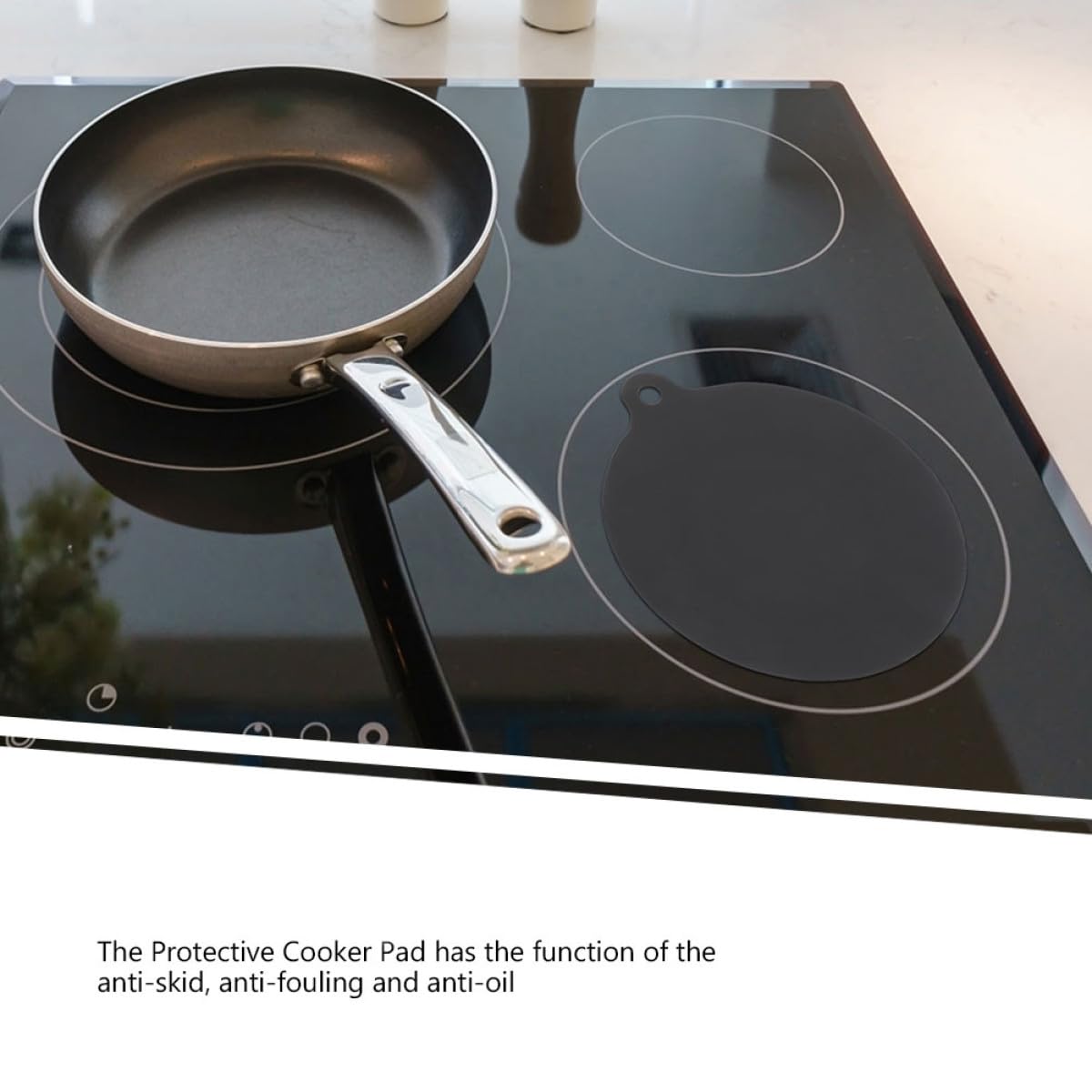CALLARON Alfombrilla Protectora para Placa de Inducción 180x210mm de Silicona Resistente al Calor Antideslizante Negra para Cocina y Encimera, Esterilla para Hornear y Protección