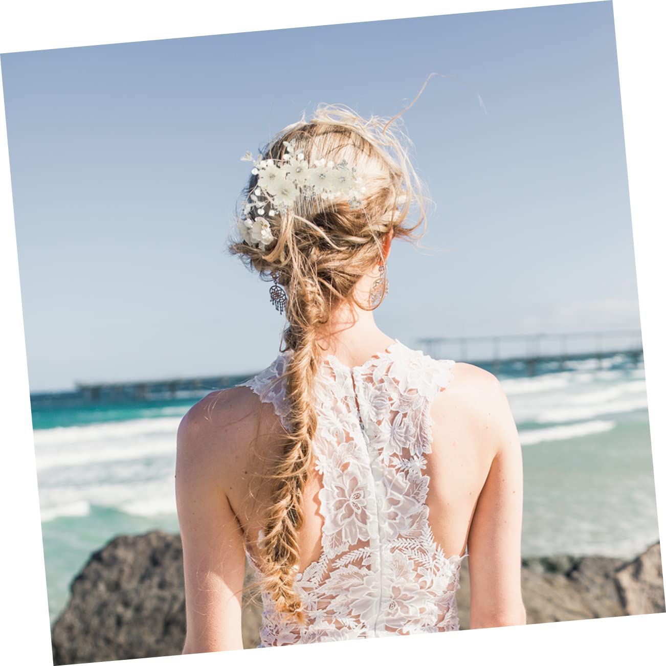 FRCOLOR Haarspangen Damen Mit Kamm 5 Stück Seitenkamm Tiara Brauteinsatz Perlen Haarnadel Braut Haarschmuck Haarspangen Für Frauen Brauthaar Hochzeit Braut Haarkamm Einsatzkamm Hochzeit Haarkamm