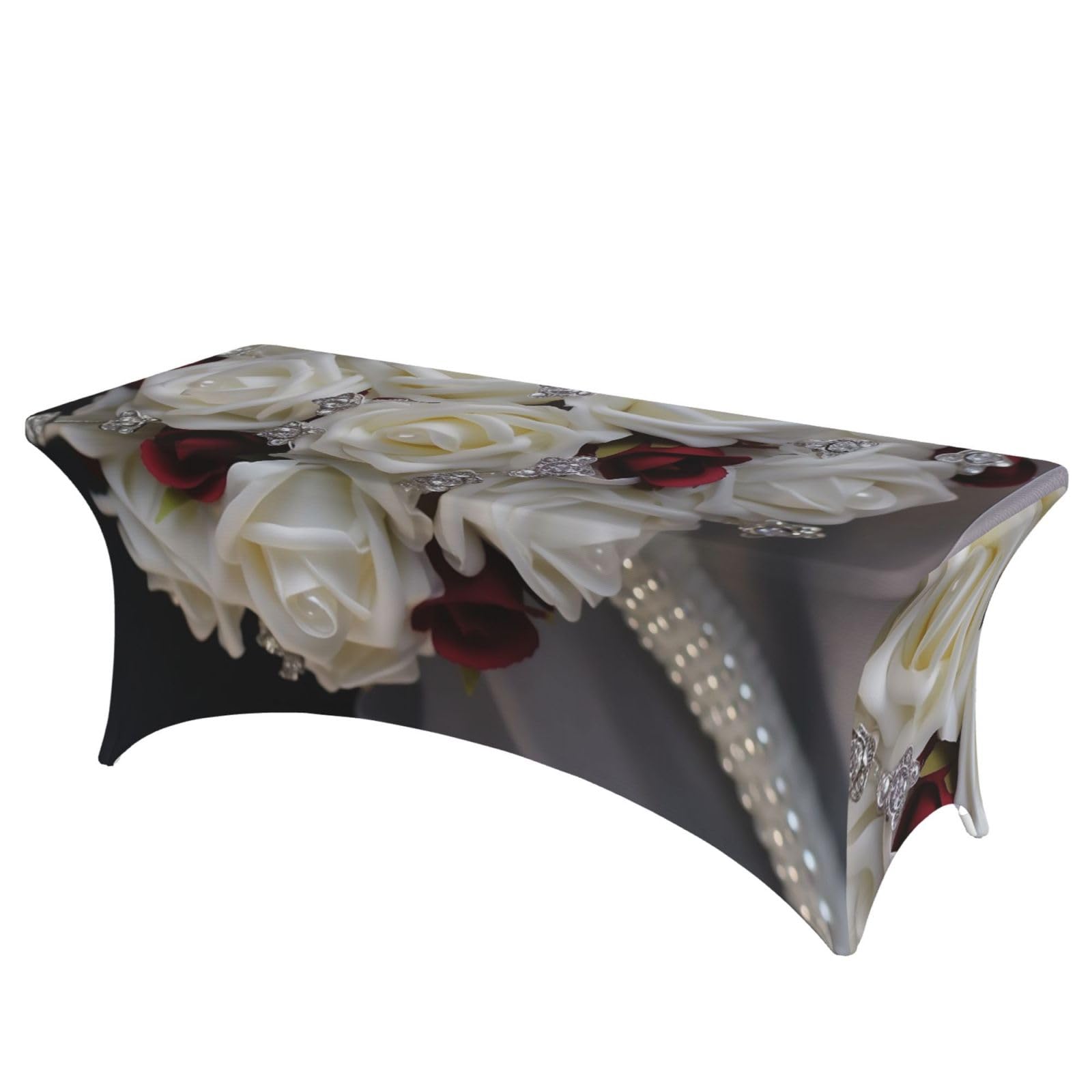 Nappe blanche 1,8 m sans repassage en élasthanne pour table de banquet et fête