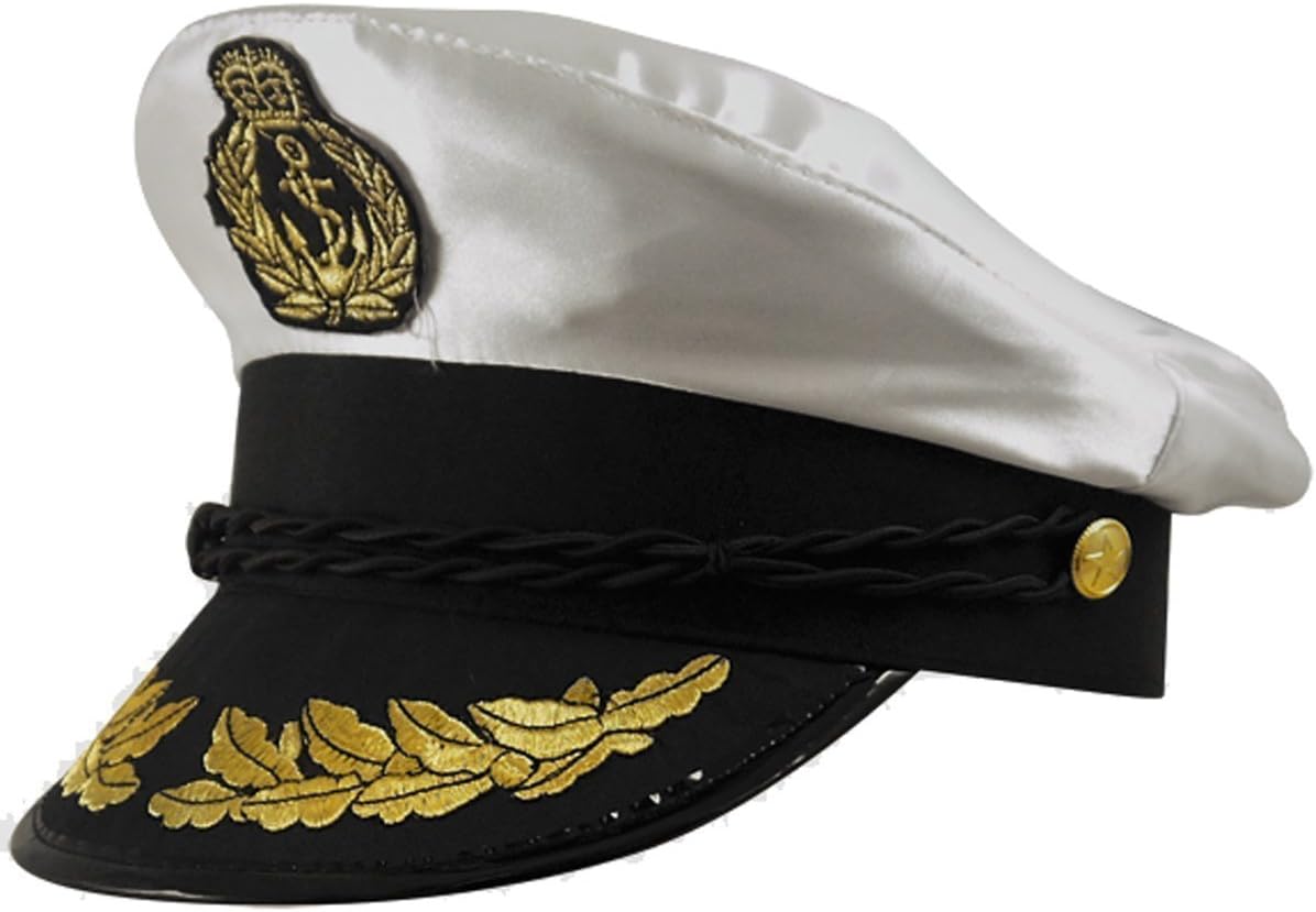 Unisex Mens Womem's Navy Captain Sailor Costume Hat Adult Size Adjustable Cap# One Size