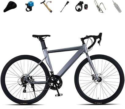 Road Bike Bicycle Gravel Road Bike 700c 700x28c 24 Speed MTB High Carbon Steel Frame Disc Brake Drop Handle Lightweight City Riding Commuting to Work or School Urban Competition Unisex Gift for Beginners Entry-level Bicycle Daily Choice Suitable for Height 59.1 - 70.9 inches 150 - 180 cm City Cycle
