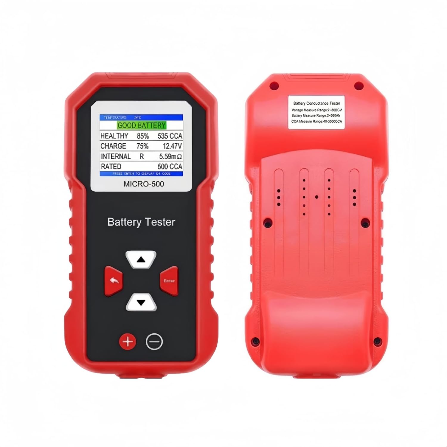 12V Car Battery Tester, Automotive Alternator Tester 40-3000 CCA Load Capacity, Charging and Cranking Analysis for Automobile, Vehicles or Ships