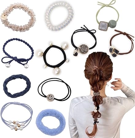 Amazon Iijo ヘアゴム おしゃれ セット ヘアアクセサリー ヘアアレンジ 大人女子水色 Iijo ヘアゴム 通販