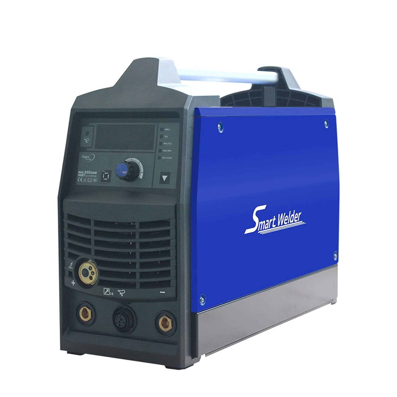 Máquina de soldar, Soldador inteligente MIG250GDM Monofásico 23 0V MIG Máquina de soldadura portátil IGBT MIG TIG MMA Máquina soldadora eléctrica