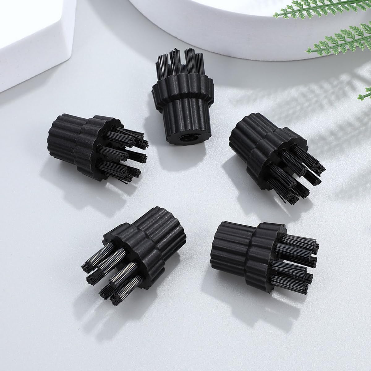 6pcs Steam Cleaner Brush Heads Set with Hard Bristle and Copper Brush for Household Cleaning Machine Accessories for Tough Stain Removal