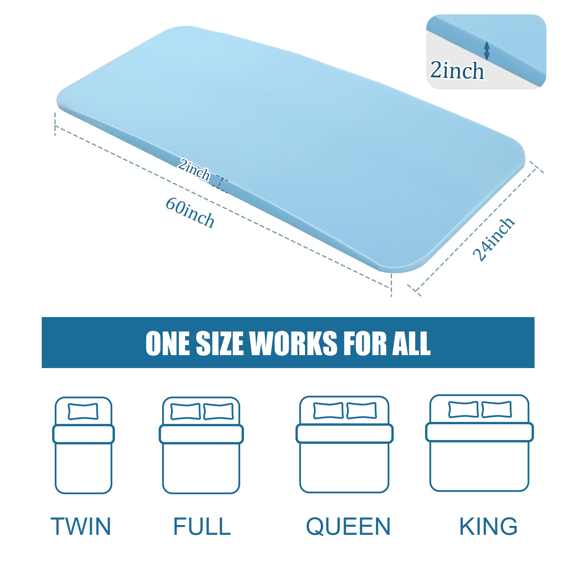 MABOZOO Dichte schlaffe Matratzenstütze, Dickes Untermatratzenstützbrett zum Fixieren von schlaffen Betten, Matratzen-Stützkissen für tiefes Doppelbett, Queen-Size-Bett, Kingsize-Bett (152,4 x 61 x