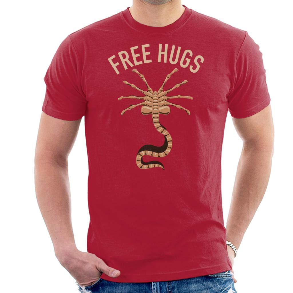 Alien Facehugger Free Hugs Xenomorph Men's T-Shirt Cherry Red