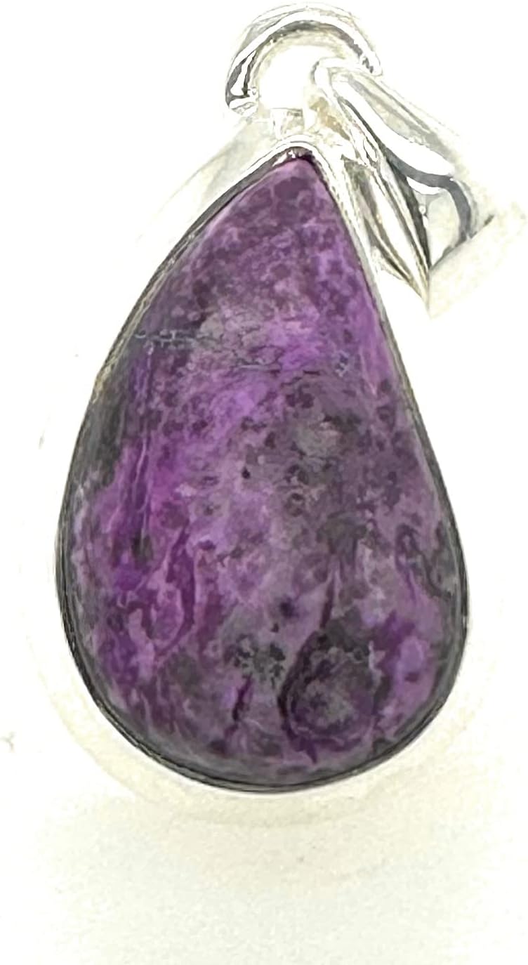 Natural Purple Sugilite 925 Solid Sterling Silver Pendant 25mm - Image 2