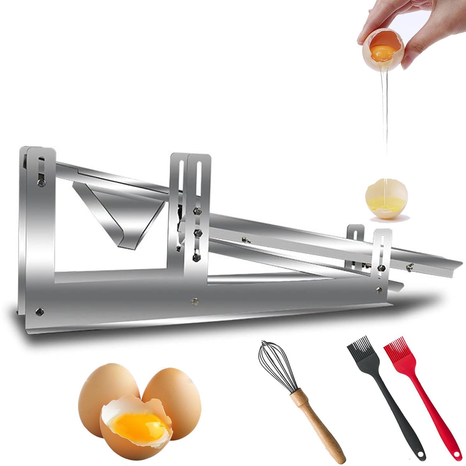 Separador comercial de claras de huevo, separador rápido de proteínas de acero inoxidable, separador de yema de huevo antiderrames, altura deslizante ajustable, diseño sin goteo, filtro líquido de