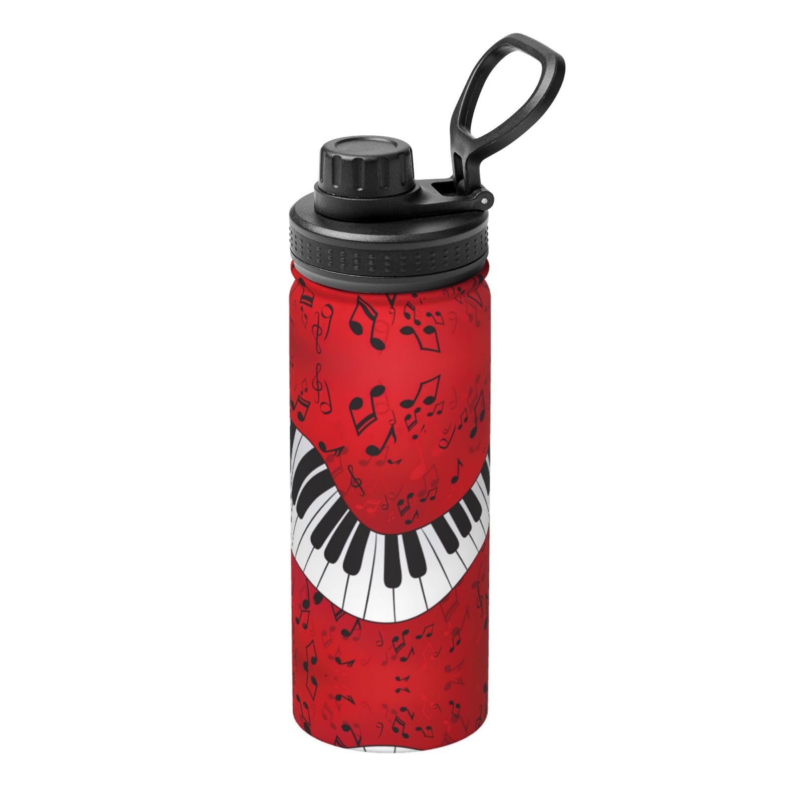 Kfjghhl Insulated Stainless Music Note Piano Steel Water Bottle For Sport Gym Travel Leak Camping Hiking Hydration