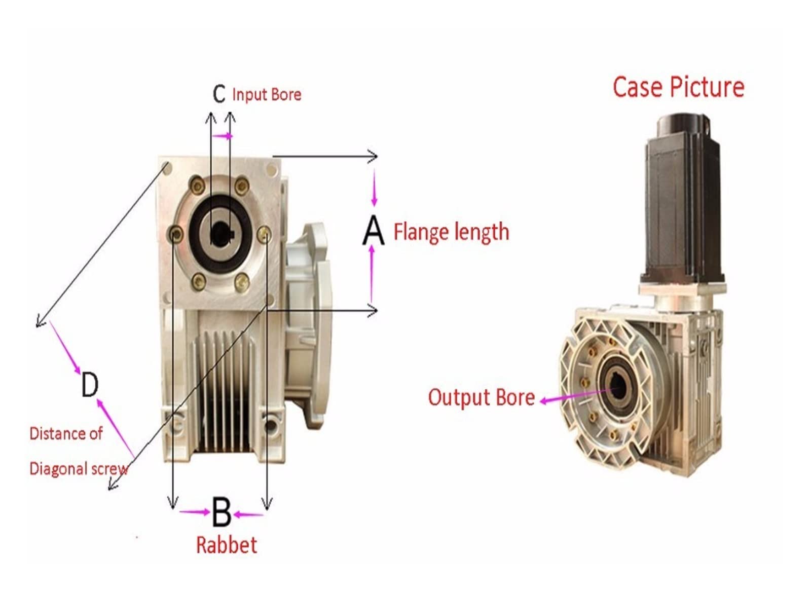 5kg から20kg  175kg Ratio 5:1 to 100:1 Worm Gear Reducer, NMRV063 with 14/19/ 22