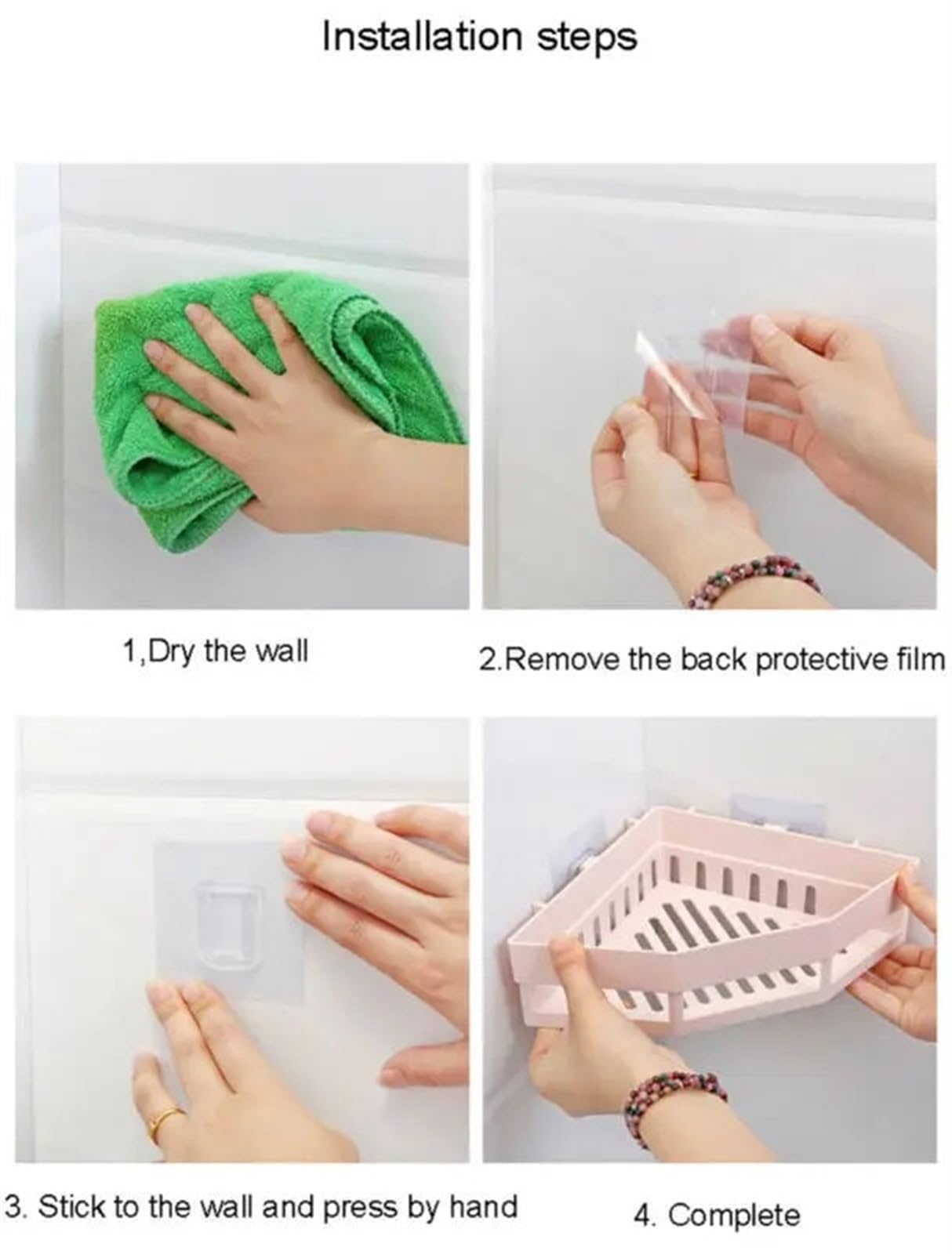 Duschablage 2 stücke Saugnapf Wand Dreieckige Dusche Caddy Regal Badezimmer Ecke Bad Rack Lagerung Inhaber Organizer Regale