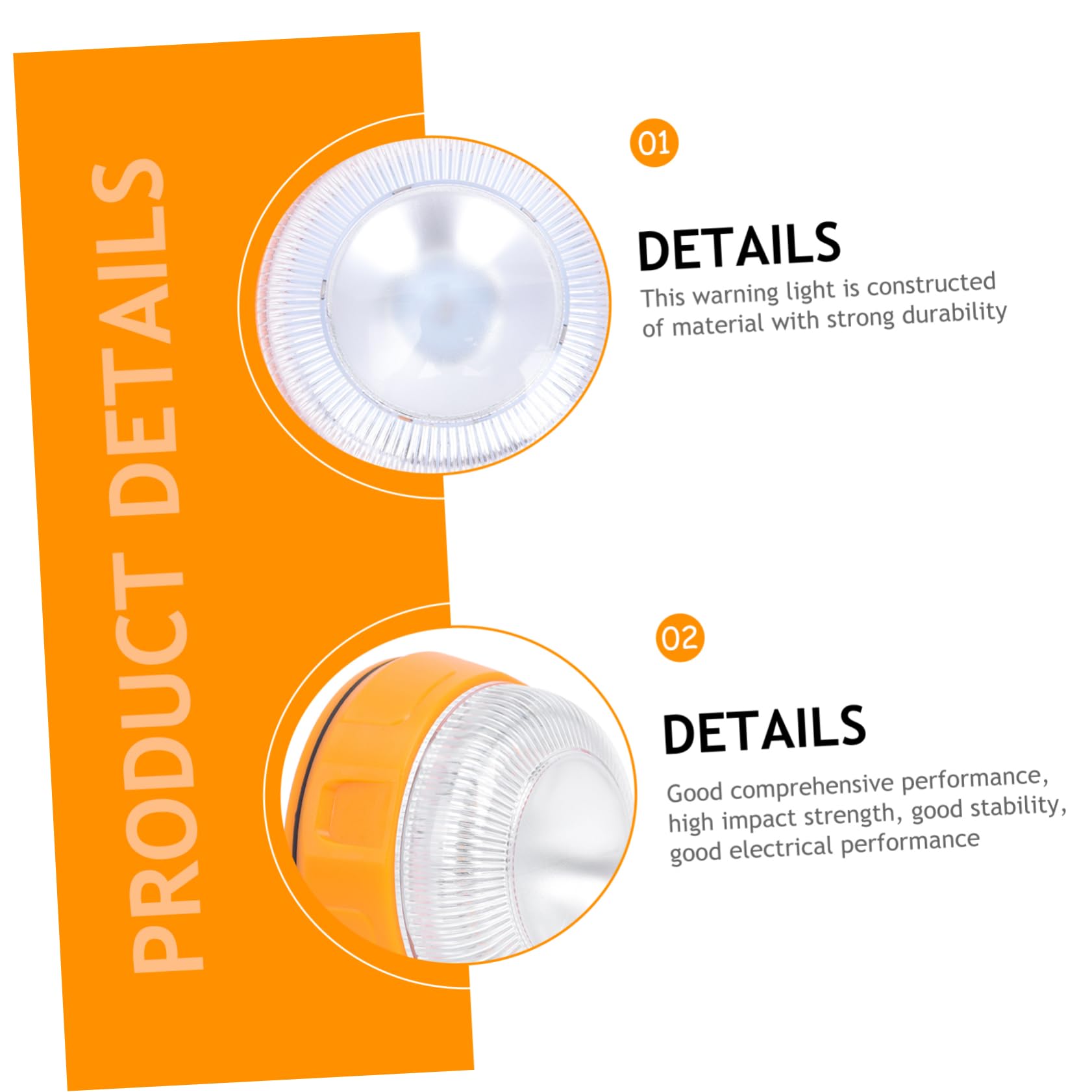 Alipis 2 Piezas Luz LED waterproof impermeables luces de advertencia del coche luz de advertencia del coche luces de emergencia lámpara del vehículo luz de advertencia LED AbS Yellow