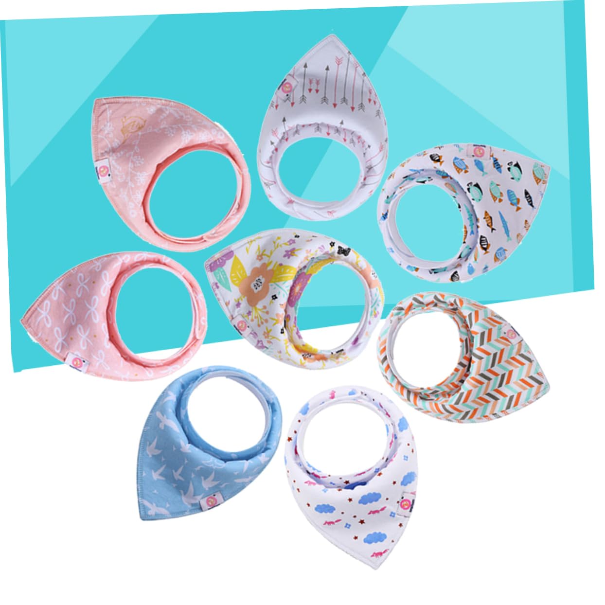 Abaodam 16pezzi Bavaglini Bandana Per Assorbenti e Impermeabili Design Per Per Teething e Alimentazione