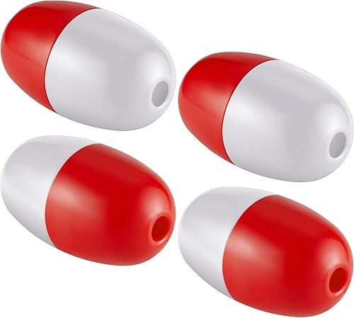 Miniatura 8 de Lewtemi Buoys Flotadores de cuerda marinos, 4.72 x 2.75 pulgadas, agujero de 35 pulgadas, marcador de pesca en aguas profundas a granel para barcos,