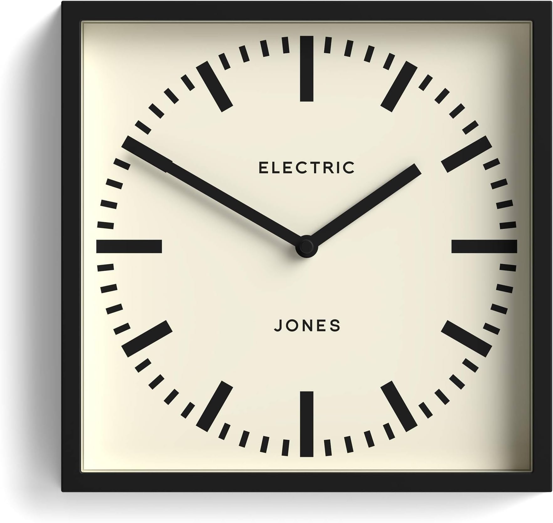 Box Railway wall Clock | Square Station Clock | 10" | Black | Cool Designer Look for Kitchen, Living Room or Office