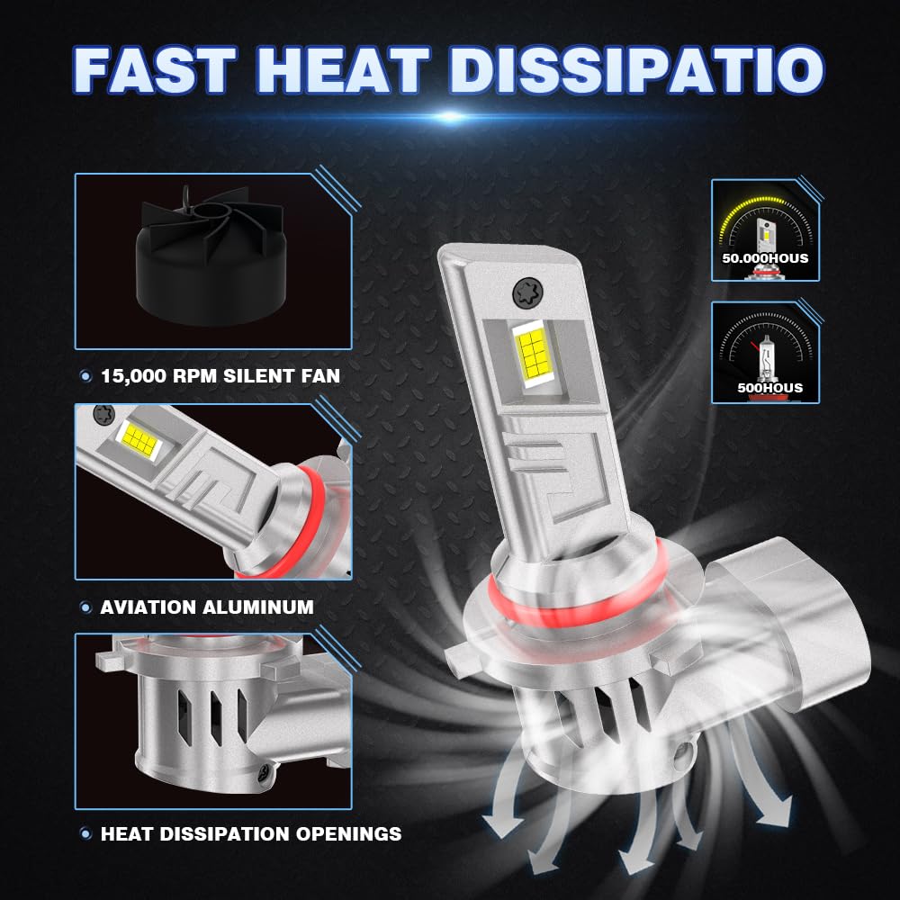 Lampadine H7 KaiDengZhe H7 LED Lampadina Per Fari, 2PCS H7 LED Lampadina Più Led H7